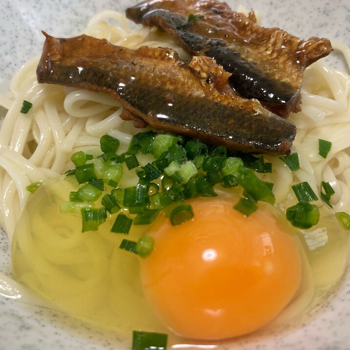 釜揚げうどん　卵いわしのせ